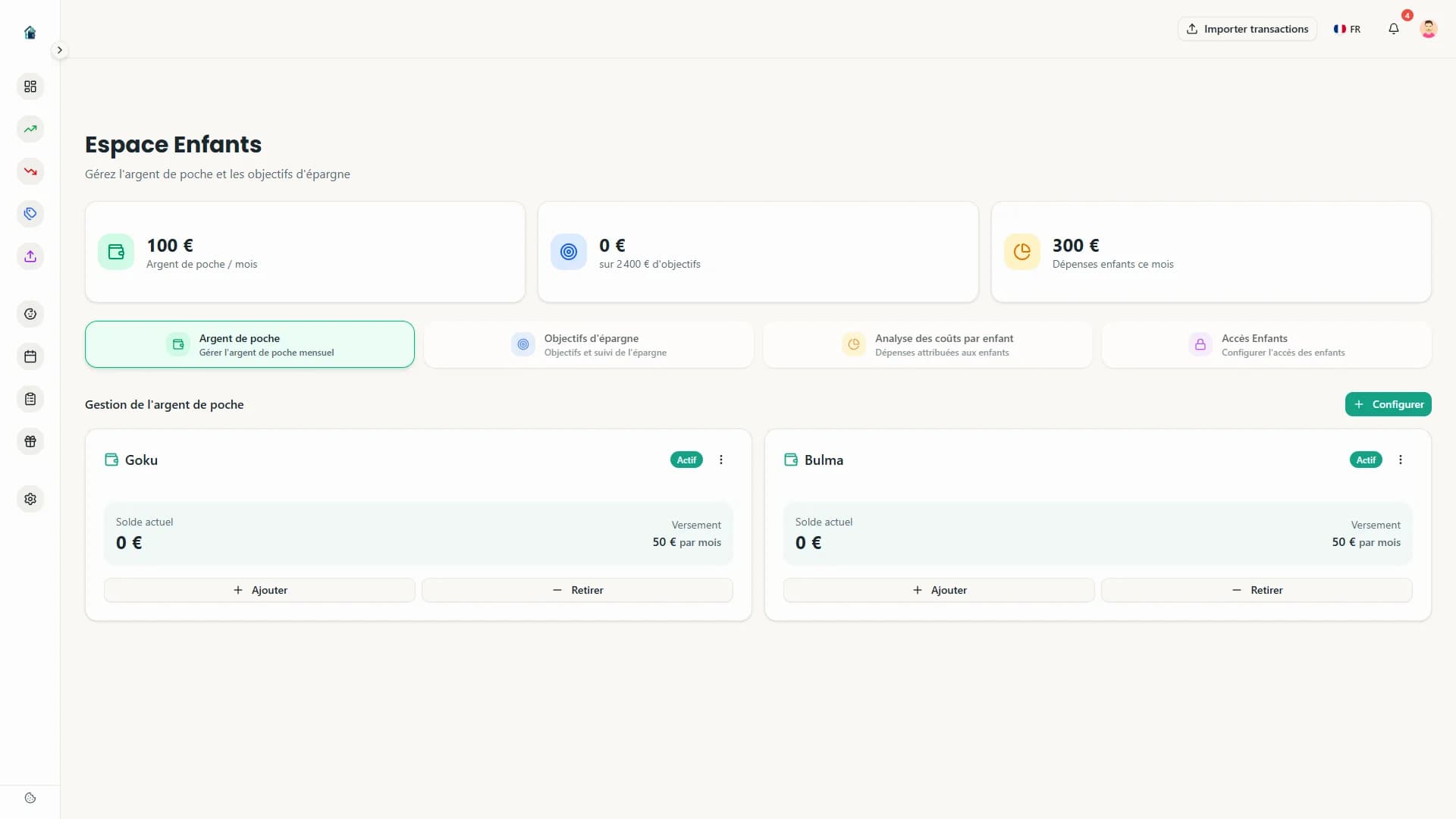 Managing your children's allowances